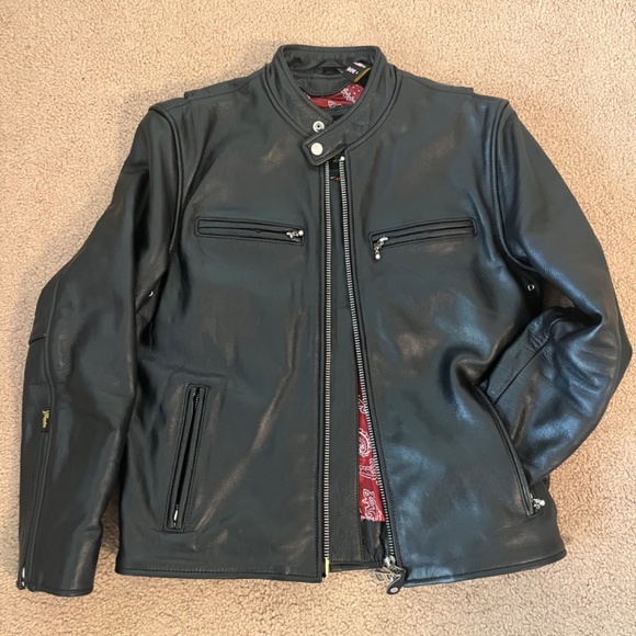 Master Supply Co 100% Geniuine Full Grain Leather Jacket Zip Jacket Daytona XS - Picture 3 of 9
